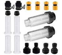 Set di 2 filtri dell'acqua, tubo da giardino, 3/4 pollici, prefiltro dell'acqua, set con 4 inserti per filtri e 4 adattatori rapidi per idropulitrici, pompa da giardino, irrigazione da giardino,