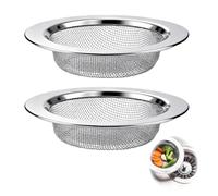 Set di 2 Filtro Lavello Cucina in Acciaio Inossidabile, Cucina Sink Strainer da 11,5 cm, Crivello Anti-Detriti, Passoire Anti-Ostruzione per Lavello, Lavabi, Doccia e Vasca