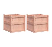 Set di 2 fioriere rettangolari rialzate in legno, per esterni, aiuole, aiuole, 50 x 50 x 50 cm, ideali per fiori e verdure