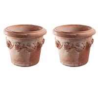 Set di 2 fioriere Siena Conca Limoni 25 cm - Terracotta italiana assolutamente resistente al gelo