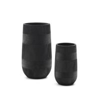 Set di 2 fioriere Tival effetto cemento nero Ø 45 cm