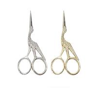 Set di 2 forbici di design per uccelli, forbici da cucito, forbice per borsa, forbici per tagliare fili, forbici di design, forbici per tagliare tessuto, forbici da regalo, (9+9 cm, argentooro)