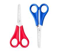 Set di 2 forbici per bambini, per la scuola di prima orbici per bambini, con punta smussata, forbici con scala, manico in plastica, punte arrotondate, fai da te