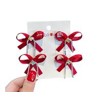 Set di 2 forcine per capelli con fiocco con strass, fiocco color macaron, per donne e ragazze, elegante clip laterale per trecce e panini, accessori per capelli Lolita Hanfu per servizi fotografici