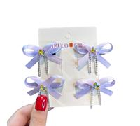 Set di 2 forcine per capelli con fiocco con strass, fiocco color macaron, per donne e ragazze, elegante clip laterale per trecce e chignon, accessori per capelli Lolita Hanfu per servizi fotografici