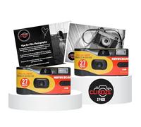 Set di 2 fotocamere usa e getta con fotocamera Novocolor a pellicola monouso, 27 esposizioni e scheda di consigli per fotografia Clikoze