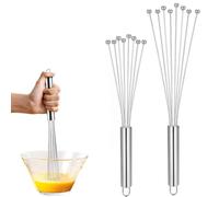 Set di 2 fruste a sfera in acciaio inox 304 per mescolare, cucinare, mescolare, frustare, frusta in acciaio inox, piccola frusta, per miscelare, frusta, frusta