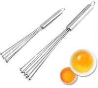 Set di 2 fruste a sfera in acciaio inox di alta qualità, per mescolare, cucinare, frustare, battere e preparare dolci in modo efficiente, ideale per tutte le esigenze culinarie