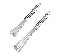 Set di 2 fruste da cucina in acciaio inox, frusta in acciaio inox, frusta piccola palla, frusta per uovo, set per cucinare, mescolare, frusta, frusta, frusta (2 pezzi)