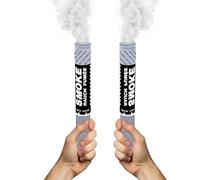 Set di 2 fumigeni a mano ± 120 secondi rosso - Trigger a stoppino - fumigeni colorati da tenere in mano - categoria F1 - ZENDA CLUB® (bianco)