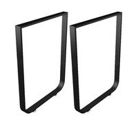 Set di 2 gambe da tavolo regolabili in metallo, resistenti, quadrate, parti di ricambio per mobili, ferro nero, perfette per progetti fai da te (65 x 72,5 cm)