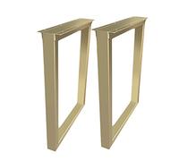 Set di 2 gambe per mobili in metallo resistente, stile rustico, industriale, quadrato, design fai da te, per tavolo da pranzo, tavolino da caffè e scrivania per computer, elegante finitura dorata