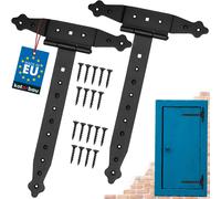 ® - Set Di 2 Ganci a Croce Da 300 Mm, per Porte, Con Cerniera a T, Rivestiti in