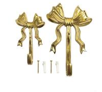 Set di 2 ganci appendiabiti da parete in ottone con elegante design a nastro, elegante soluzione decorativa per appendere borse e accessori, facile installazione con S