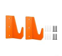 Set di 2 ganci da parete in metallo resistente, per sollevatori idraulici, garage, biciclette, parcheggio, portaoggetti alternativo, arancione