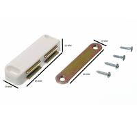 Set Di 2 Ganci Magnetici Doppio Con Piastra E Viti Di Fissaggio Bianchi 5 KG