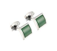 Set di 2 gemelli e borchie da uomo in vetro verde lepton per uomo matrimonio sposo gemelli quadrati in vetro di alta qualità gemelli camicia da uomo gemelli