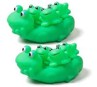 Set di 2 giocattoli da bagno a forma di rana, giocattoli da bagno per bambini con squittio mamma e cucciolo, da in vinile morbido e sicuro per bambini piccoli, giocattolo sensor