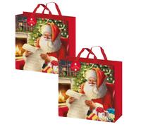 Set Di 2 Grande Jumbo Natale Sacchetti Regalo Tessuto 45cm x - Tradizionale