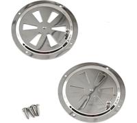 Set di 2 griglie di ventilazione regolabili da 12,5 cm, colore argento, per barbecue o affumicatore, accessorio da cucina.