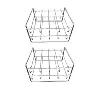 Set di 2 griglie in acciaio inox per friggitrici ad aria con spiedini per risparmiare spazio e riscaldamento uniforme per cucinare friggitrici ad aria in acciaio inox griglia