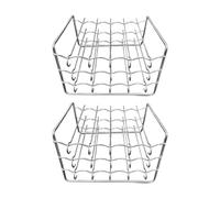 Set di 2 griglie in acciaio inox per friggitrici ad aria con spiedini per risparmiare spazio e riscaldamento uniforme per cucinare griglia accessorio