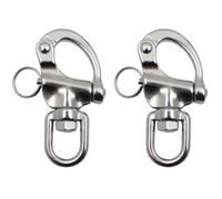 Set di 2 grilli a scatto in acciaio inox 316 a sgancio rapido con anello girevole a 360 gradi per barche e attività all'aperto