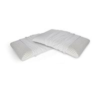 Set di 2 guanciali Bracca, Cuscino per Letto, Poggiatesta Imbottito, Cuscinetto per Camera da Letto, Made in Italy, 70x40 h12 cm, Bianco