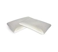 Talamo Italia - Set di 2 Cuscini per letto, 100% Made in Italy, Guanciale ergonomico a saponetta in Memory Foam forato, Anallergico e Traspirante, 70x40xh12 cm