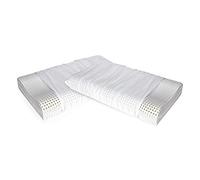 Set di 2 guanciali Braone, Cuscino per Letto, Poggiatesta Imbottito, Cuscinetto per Camera da Letto, Made in Italy, 70x41 h12 cm, Bianco
