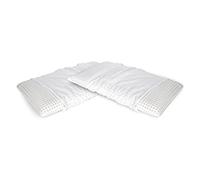 Set di 2 guanciali Bregnano, Cuscino per Letto, Poggiatesta Imbottito, Cuscinetto per Camera da Letto, Made in Italy, 70x39 h10 cm, Bianco