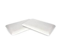 Set di 2 guanciali Breme, Cuscino per Letto, Poggiatesta Imbottito, Cuscinetto per Camera da Letto, Made in Italy, 70x39 h10 cm, Bianco