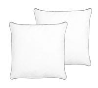 Set di 2 Guanciali Morbidi in Cotone di Japara Bianco 80 x 80 cm Pelister