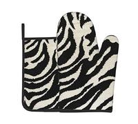 Set di 2 guanti da forno e presine Zebra Animal Set di 2 tappetini caldi per cucinare, barbecue, cucina, regalo per chef, amanti, mamma