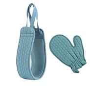 Set di 2 guanti esfolianti per la schiena, con guanto esfoliante, fibra vegetale, pulisce i pori profondi, guanti da massaggio per il corpo (estrattore per la schiena + guanti per strofinare)