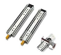 Set di 2 guide per cassetti con cuscinetti a sfera resistenti, in metallo, con serratura, ideali per mobili da cucina, mobili industriali, tastiere e scaffali automobilistici