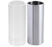 Set di 2 guide per chitarra, vetrini in vetro e acciaio inox, per chitarra acustica, elettrica, basso, 70 mm