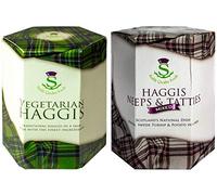 Set di 2 Haggis Scozzese Vegetariano e Neeps & Tatties Haggis Mix Regali di Cibo Scozzese Piatto Nazionale Scozzese
