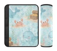 Set di 2 imbottiture per cinture di sicurezza per auto, morbide, imbottiture per cinture di sicurezza, per donne, uomini, bambini, M, Ocean Adventure, stile libro di fiabe