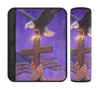 Set di 2 imbottiture per cinture di sicurezza per auto, morbide, per adulti, bambini, motivo: croce S