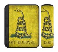 Set di 2 imbottiture per cinture di sicurezza per auto, morbide, per adulti e bambini, motivo: bandiera Gadsden (simbolo USA)