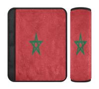 Set di 2 imbottiture per cinture di sicurezza per auto, morbide, per adulti, ragazzi, bambini, bandiera del Marocco