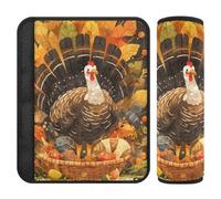 Set di 2 imbottiture per cinture di sicurezza per auto, morbide, per bambini, per adulti e ragazzi, taglia S, autunno, tacchino