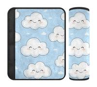 Set di 2 imbottiture per cinture di sicurezza per auto, morbide, per bambini, per adulti, ragazzi, bambini, M, nuvola, blu