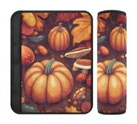 Set di 2 imbottiture per cinture di sicurezza per auto, morbide, per donne, uomini, bambini, M, foglie autunnali, frutta, zucca e funghi