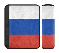 Set di 2 imbottiture per cinture di sicurezza per auto, traspiranti, imbottiture per cintura di sicurezza, per adulti, ragazzi, bambini, bandiera della Russia