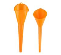 Set di 2 imbuti di riempimento, in plastica flessibile, ad angolo retto, universale, per auto, benzina, carburante, con beccuccio rimovibile e imbuto lungo (arancione-2)