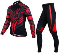 Set di 2 Indumenti da Palestra A Compressione da Uomo, Strato di Base A Compressione Sportiva Ad Asciugatura Rapida, Maglietta Sportiva + Leggings da Palestra con Cuscinetto in Gel 3D, Red, S