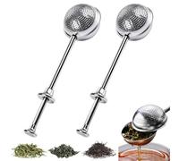 Set di 2 Infusori per Tè in Acciaio Inox 304, infusore tè in acciaio inox 304, Filtro per Infusione con Manico Lungo, per Tè Sfuso, Caffè e Spezie, Design Elegante e Pratico per Teiere e Tazze