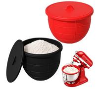 Set di 2 inserti in silicone con coperchio, compatibili con ciotola KitchenAid da 4,8 l, spessore + nervature antiscivolo, autoportante, scala interna, inserto per ciotola